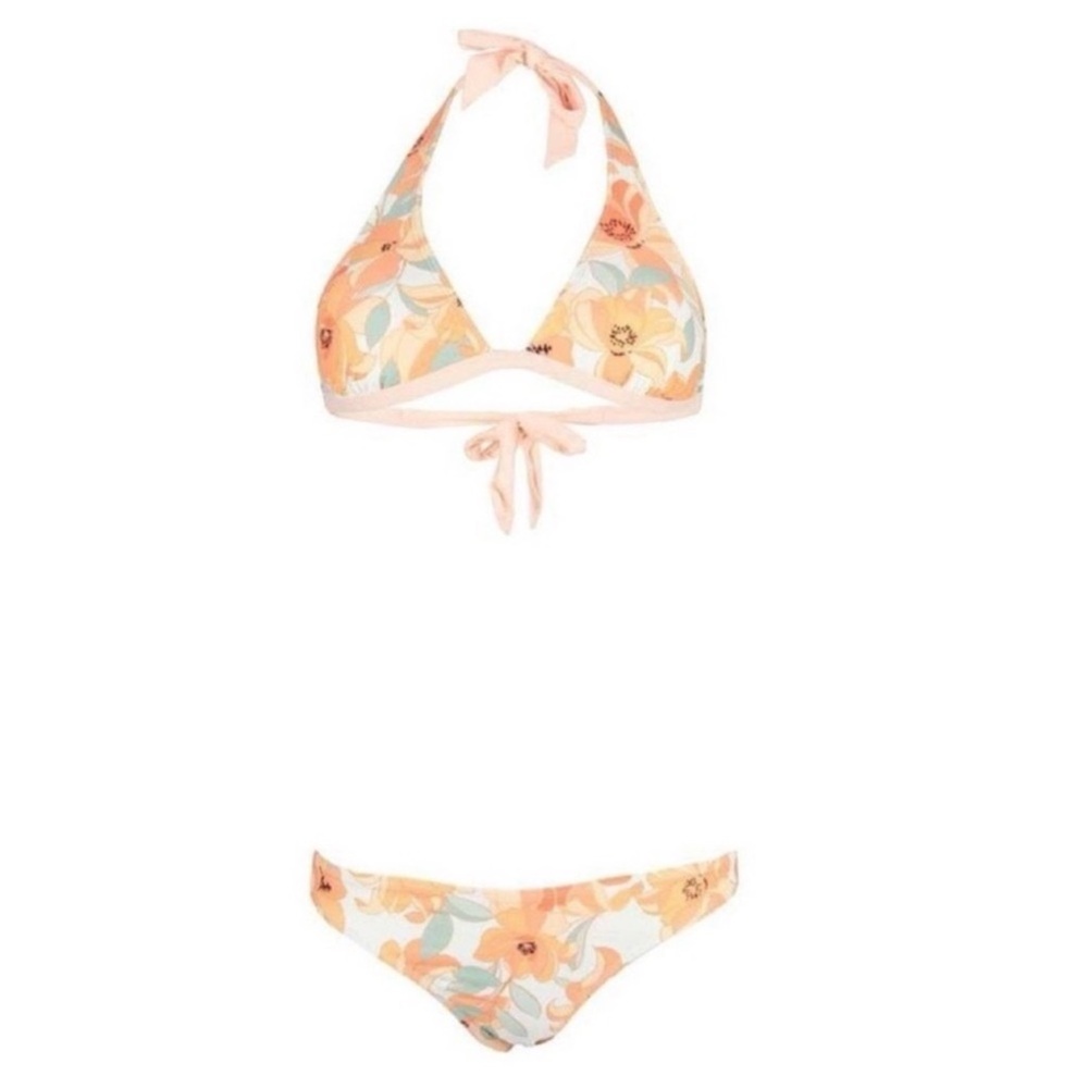 NWT Rip Curl Papaya Punch Halter Top and Bottom Set, SMALL